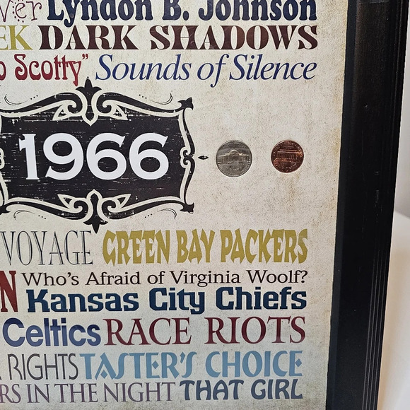 A Year In Time Celebration Wall Frame Collection 1966 With COA 14" × 16" - Picture 3 of 9